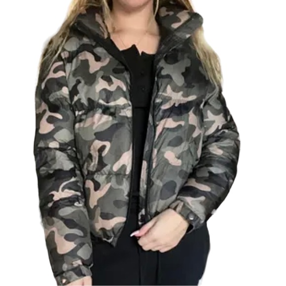 Ci Sona Camouflage Quilted Puffer Jacket M - Picture 1 of 10